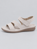 Alessandra sandals in beige, side view