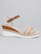 Dacie sandals in natural beige, side view