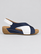 Nigella sandals in blue, side view