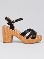 Gianna sandals in black, side view