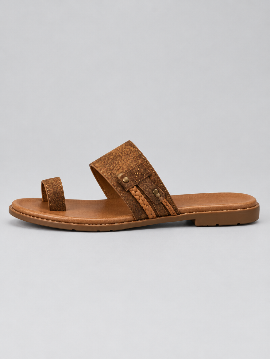 Fernanda sandals in brown, side view
