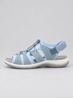 Ursula sandals in blue, side view
