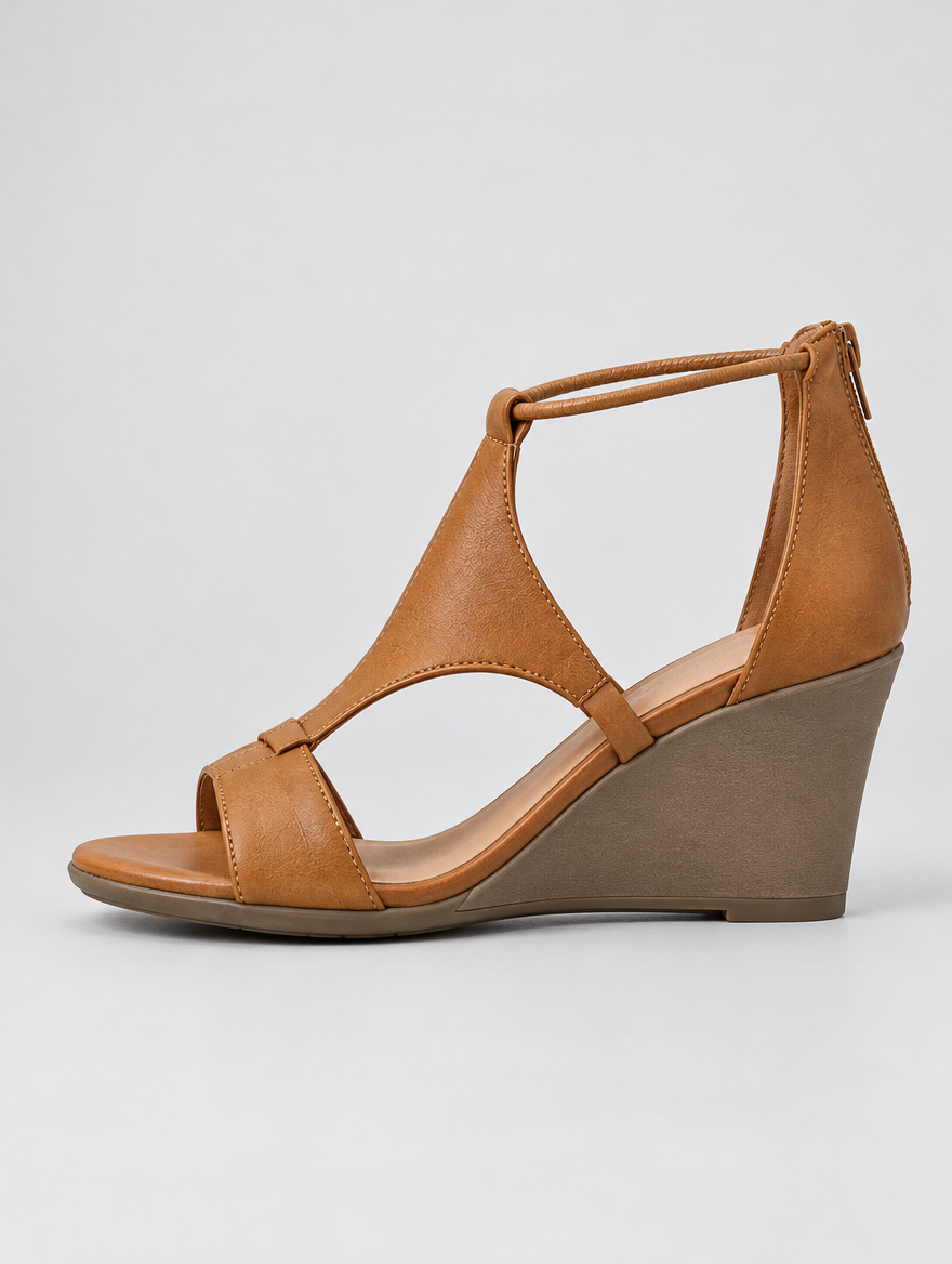 Leila sandals in brown, side view