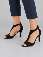 Ava Orthopaedic Sandals with Heel in Black
