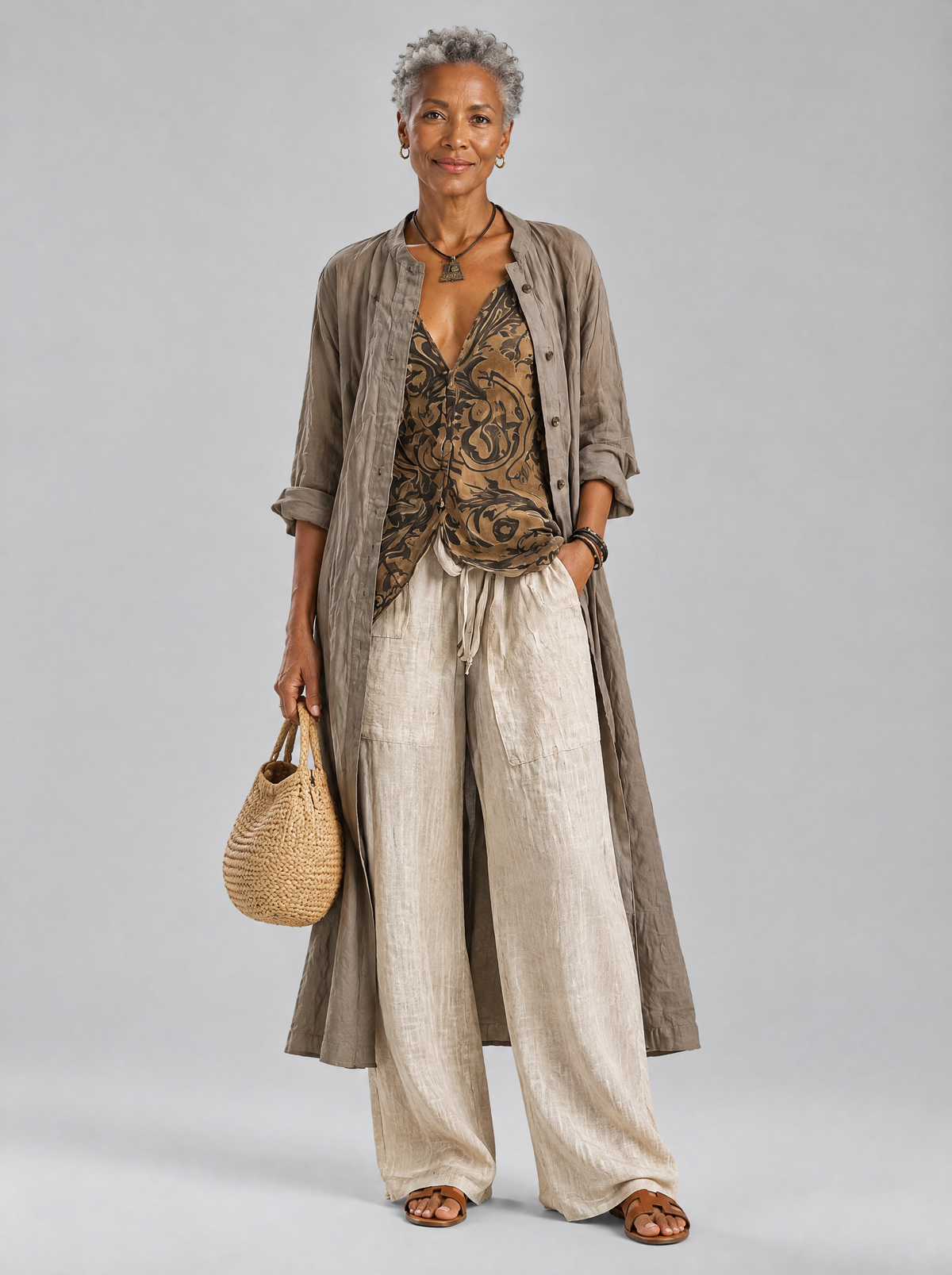 Imelda set in Taupe, front view