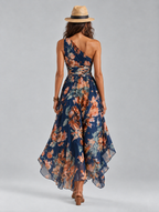 Marguerite dress in Navy, back view