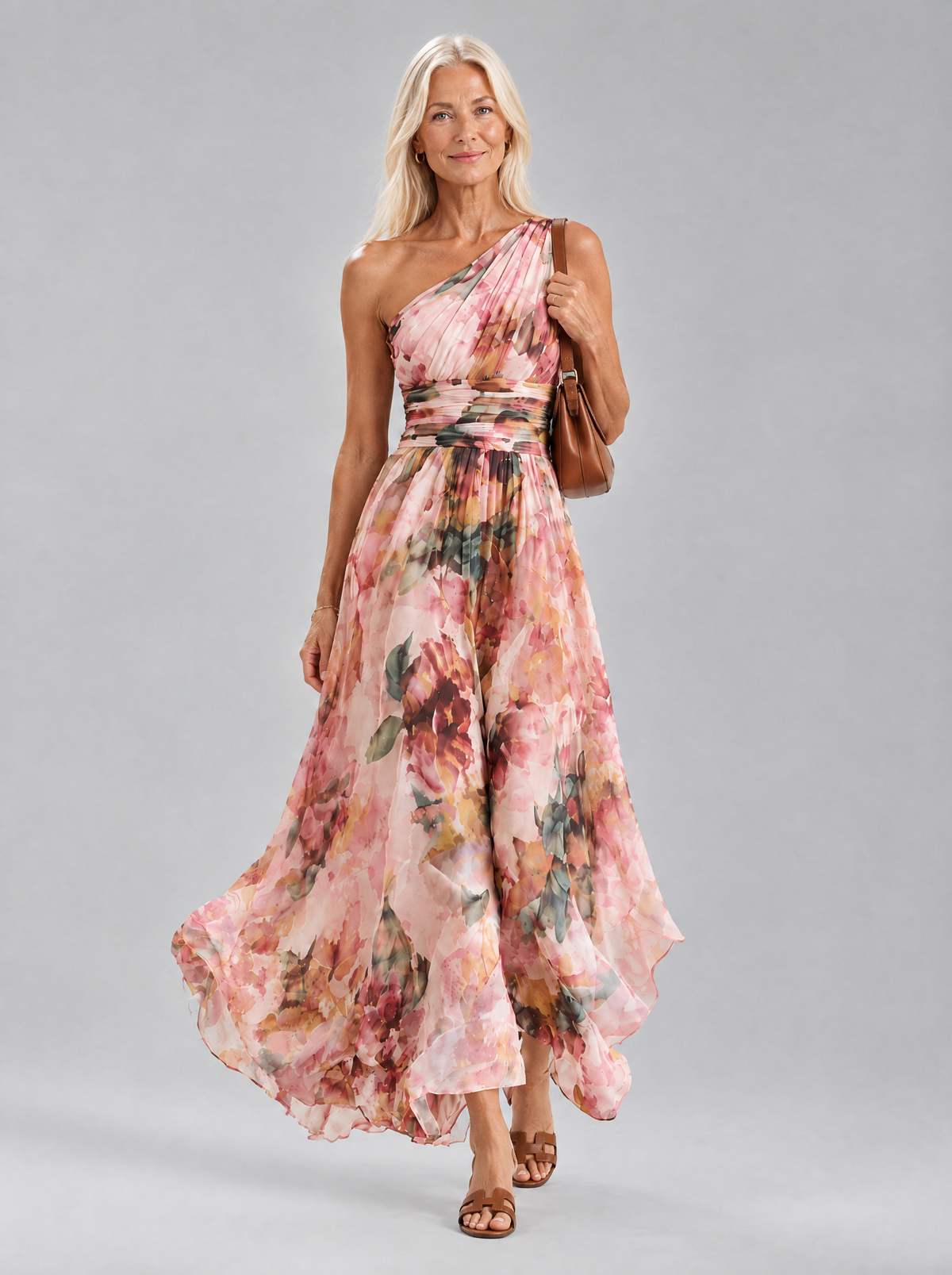 Marguerite dress in Pink, front view