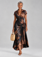 Odette dress in Brown, front view