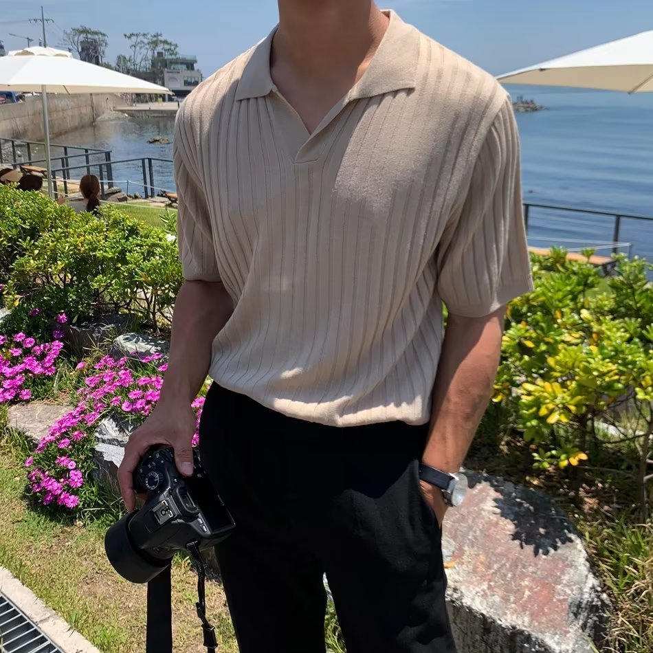 The capri short sleeve polo - Apricot | NIOR MEN