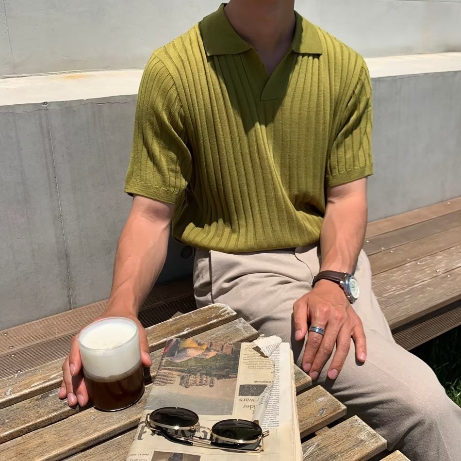 The capri short sleeve polo - Green | NIOR MEN