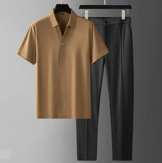 The Marseille Minimalist Casual Set - Khaki | NIOR MEN
