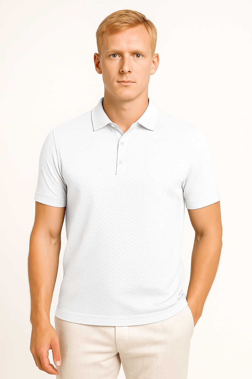 THE MAYFAIR SHORT SLEEVE POLO - White | NIOR MEN